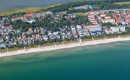 Luftaufnahme Strandbereich Proraer Straße Ostseebad Binz