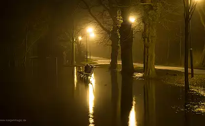 Hochwasser am 04.01.2017 Parkplatz Goor in Lauterbach