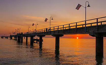 Sonnenaufgang an der Göhrener Seebrücke